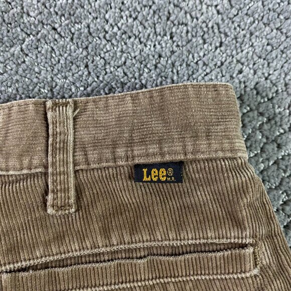 Vintage 70s Lee Corduroy Pants Men's 34 x 32 Fits 32x31 Brown USA Talon Zipper - Picture 6 of 12